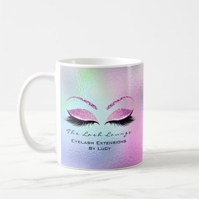 Eyelash Extension Beauty Studio Pink Blue Ombre Kaffeetasse (Links)