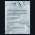 EYELASH EXTENSION CONSENT FORM FLYER<br><div class="desc">Eyelash Extensions Consent Formulare sind perfekt für Ihr Lash Extension Geschäft. Dieses moderne und ausgeklügelte Consensus-Design zeichnet sich durch eine glamouröse, minimalistische Illustration der Wimpern einer Frau mit rosegold eyhadow, einen Titel und einen Block aus, in dem Sie alle Einzelheiten Ihrer Einwilligung in einen luxuriösen und eleganten, blauen Marmorboden einfügen...</div>