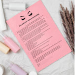 EYELASH EXTENSION CONSENT FORMULAR FLYER<br><div class="desc">Eyelash Extensions Consent Formulare sind perfekt für Ihr Lash Extension Geschäft. Dieses moderne und ausgeklügelte Konsensformular bietet eine glamouröse, minimalistische Illustration der Wimpern einer Frau, einen Titel und einen Block, in dem Sie alle Ihre Einwilligungsinformationen auf einen Luxus vor einem bedruckten rosa Lederhintergrund einfügen können. LEADER IST EIN DRUCKENDER WIRKSAM,...</div>