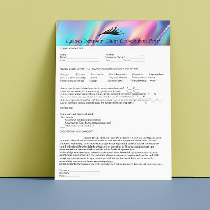 Eyelash Extension Holograph Briefbogen