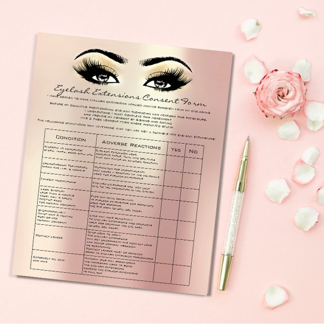 Eyelash Extension Liability Waiver Rose Gold Flyer (Eyelash Extension Liability Waiver Rose Gold Flyer)
