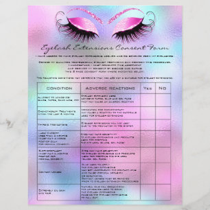 Eyelash Extension Liability Waiver Rose Pink Flyer