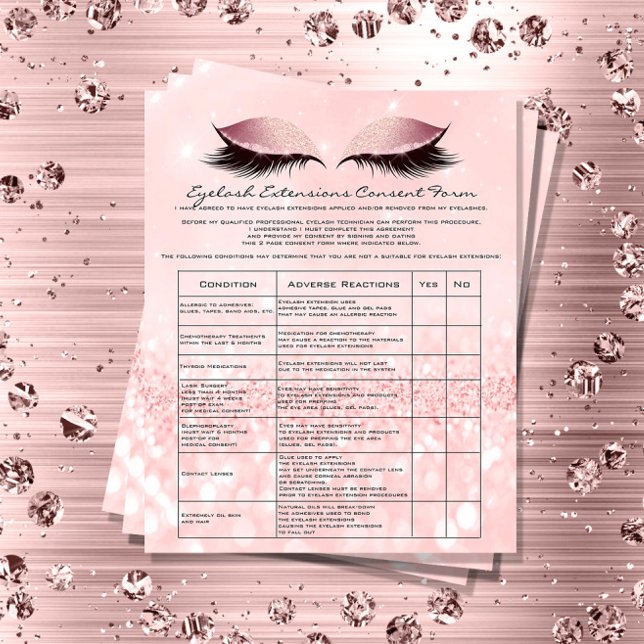 Eyelash Extension Liability Waiver Rose Pink Flyer (Eyelash Extension Liability Waiver Rose Pink Flyer)