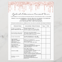 Eyelash Extension Liability Waiver Rose White Flyer