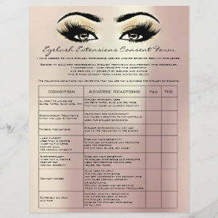 Eyelash Extension Liability Waiver Rosen Eyes Flyer