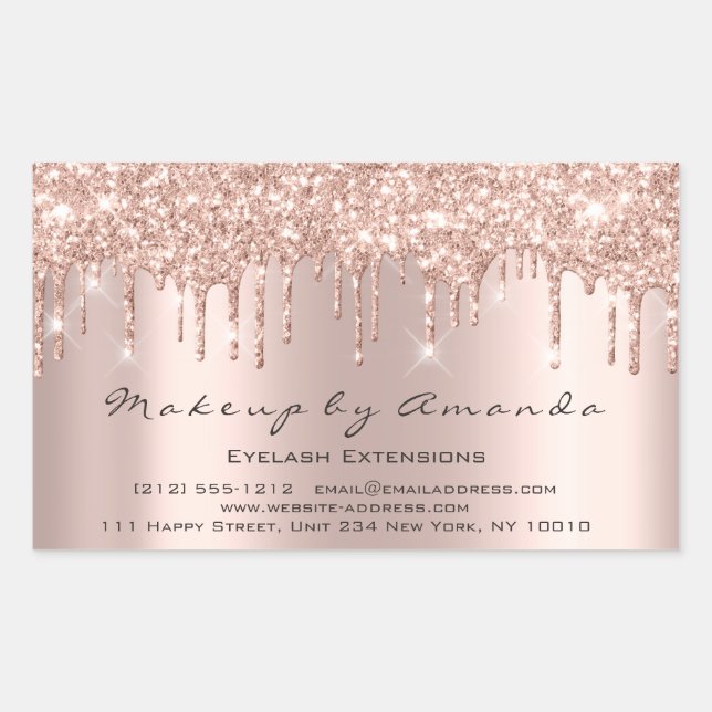Eyelash Extension Makeup Artist Beauty Spark Rose Rechteckiger Aufkleber (Vorderseite)