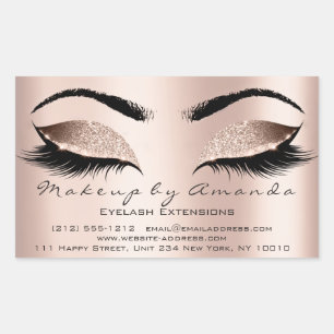 Eyelash Extension Makeup Beauty Salon Microblading Rechteckiger Aufkleber
