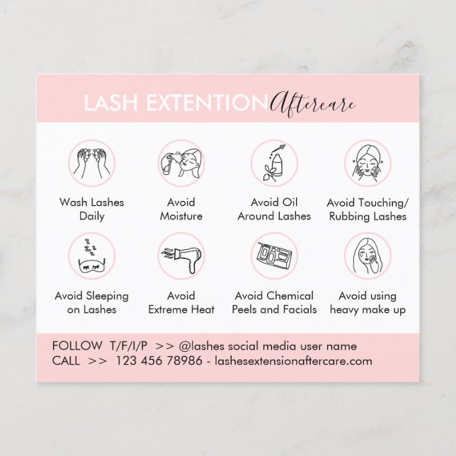 Eyelash Extension Products Aftercare Budget Flyer (Hinten)