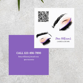 Eyelash Extension QR Code Business Card Quadratische Visitenkarte