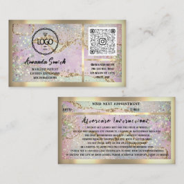Eyelash Extension QRCode Logo Holograph Gliitter Visitenkarte