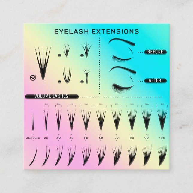 Eyelash Extension Studio Shop Pink Katalog Quadratische Visitenkarte (Vorderseite)