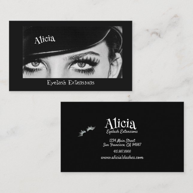 Eyelash Extensions Big Eyes Lashes Visitenkarte (Vorne/Hinten)