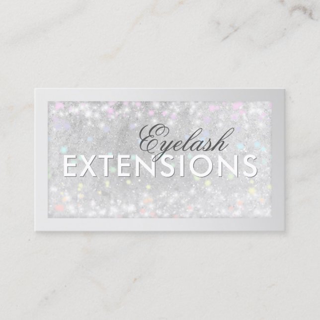 Eyelash Extensions Carte Parties scintillant argen (Devant)