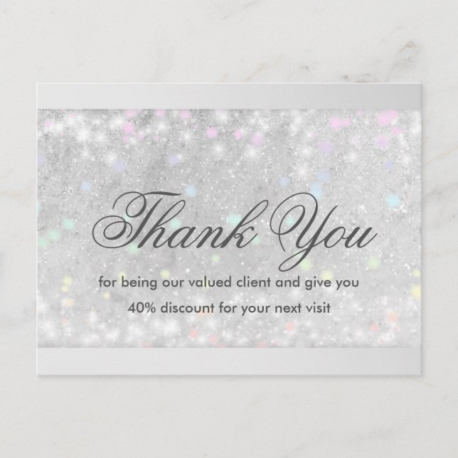 Eyelash Extensions Glitzer Snow Star Postkarte (Vorderseite)