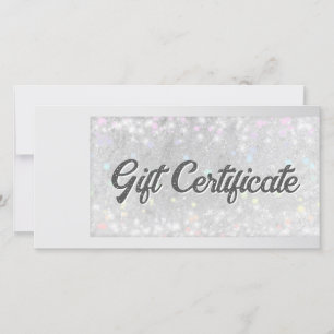 Eyelash Extensions Gutschein Glitzer Schnee Dankeskarte