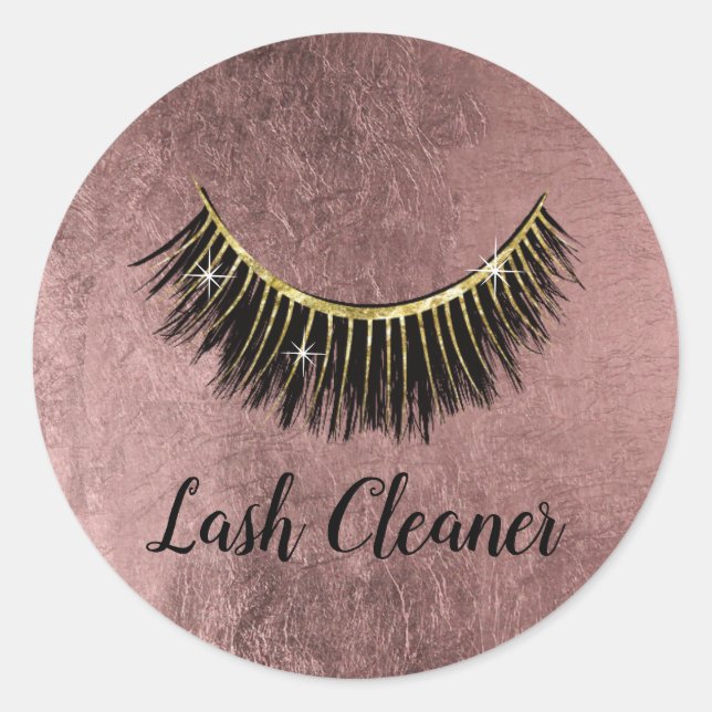 Eyelash Extensions Lash Cleaner Rose Gold Runder Aufkleber (Vorderseite)
