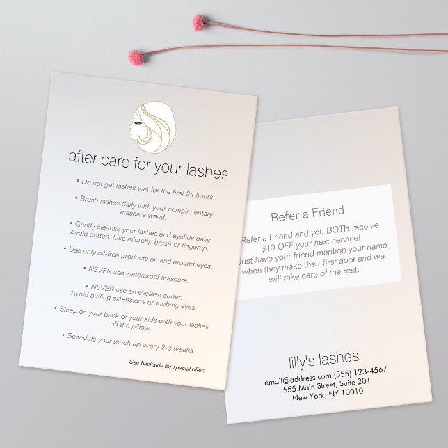 Eyelash Extensions Lash Girl After Care Referendum Empfehlungskarte (Von Creator hochgeladen)