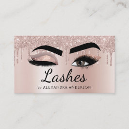 Eyelash Extensions Lashes Glitzer Rose Gold Pink Visitenkarte