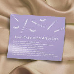 Eyelash Extensions Lavender Niedlich Salon Afterca Flyer<br><div class="desc">Niedliche Hand gezeichnet Eyelash Extension Aftercare Cards.</div>