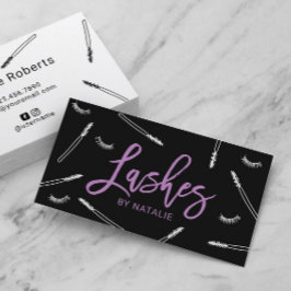 Eyelash Extensions Makeup Artist Lash Bar Lila Visitenkarte
