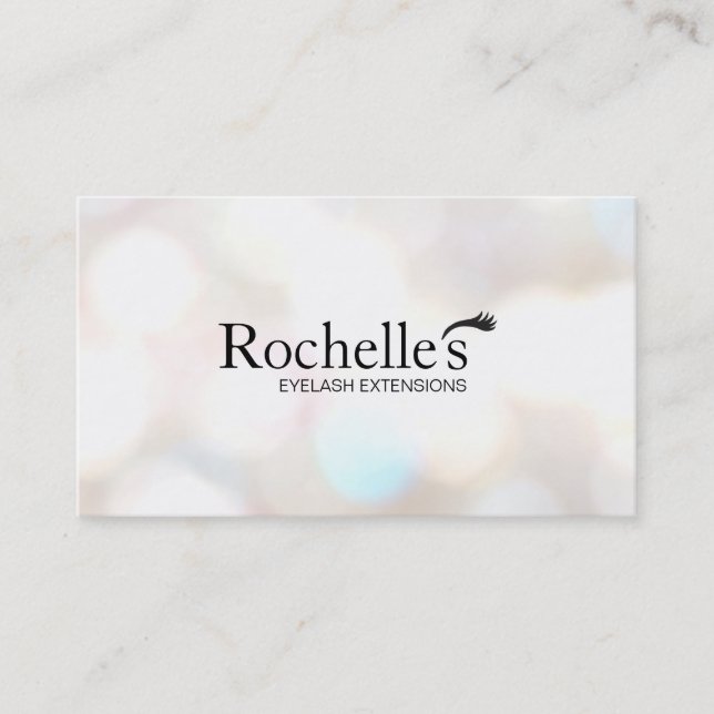 Eyelash Extensions Salon Subtle Bokeh Visitenkarte (Vorderseite)