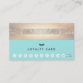 EyeLash Extensions Türkisblaue Loyalität 10 Punch Treuekarte