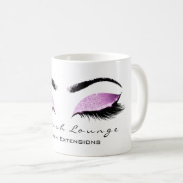 Eyelash Extention Beauty Magenta Pink Glitzer Kaffeetasse