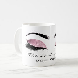 Eyelash Extention Beauty Pink Blush Glitzer Kaffeetasse
