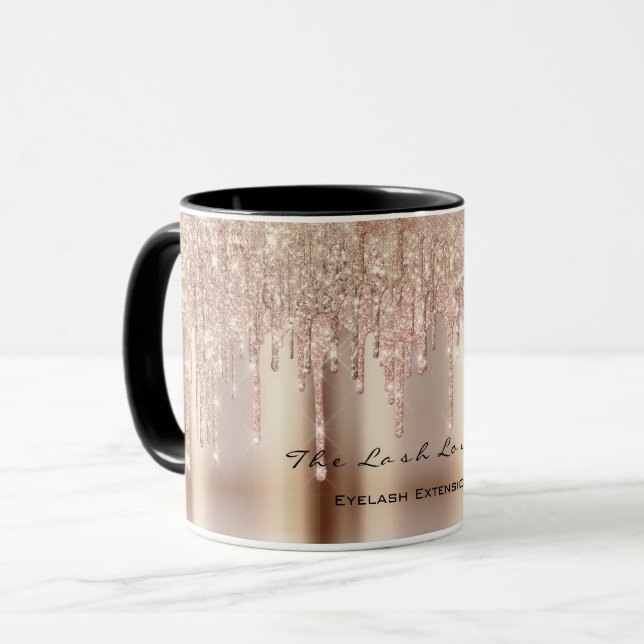 Eyelash Extention Beauty Rose Gold Makeup Artist Tasse (Vorderseite Links)