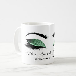 Eyelash Extention Beauty Studio Cali Green Glitzer Kaffeetasse