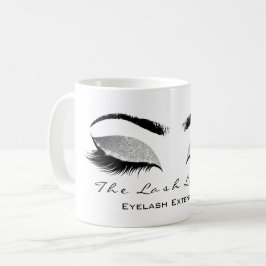 Eyelash Extention Beauty Studio Gray SilverGlitter Kaffeetasse