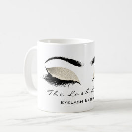 Eyelash Extention Beauty Studio Ivory Glitzer Kaffeetasse
