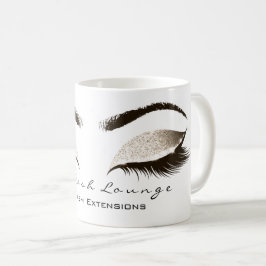 Eyelash Extention Beauty Studio Ivory Lux Glitzer Kaffeetasse
