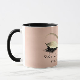 Eyelash Extention Beauty Studio Rose Gold Glitzer Tasse