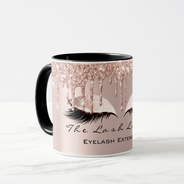Eyelash Extention Beauty Studio Rose Park Glitzer Tasse (Vorderseite Links)