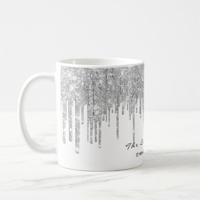Eyelash Makeup Artist Bridal Sweet 16. SilverGray Kaffeetasse (Links)