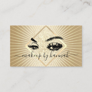 Eyelash Makeup Artist Modern Gold Beauty Salon Visitenkarte