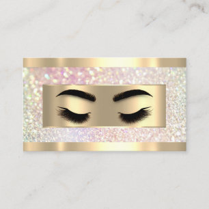  Eyelash Makeup Holograph QR Code Logo Glitzer Visitenkarte