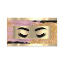 Eyelash Makeup QR Code Logo Pink Gold Strikes