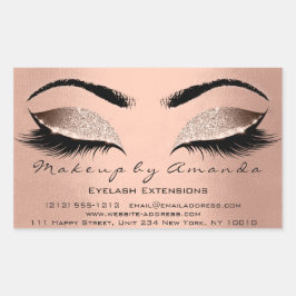 Eyelash Makeup UAWG Beauty Blush Rose Gold Glitzer Rechteckiger Aufkleber