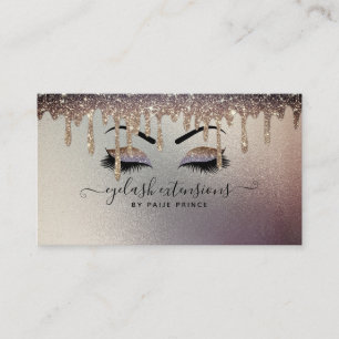Eyelash Tech Lash Stylist Bronze Gold Glitzer Trop Visitenkarte