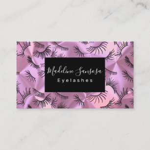 Eyelash Technicien Carte de visite de soie rose