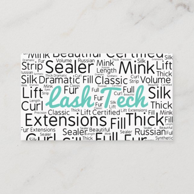 Eyelash-Techniker Visitenkarte (Vorderseite)