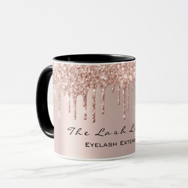 Eyelash Tropfens Beauty Studio Rose GoldSpark Glit Tasse (Vorderseite Links)