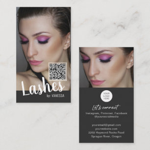 Eyelash-Visitenkarten mit QR-Code und Fotos Visitenkarte