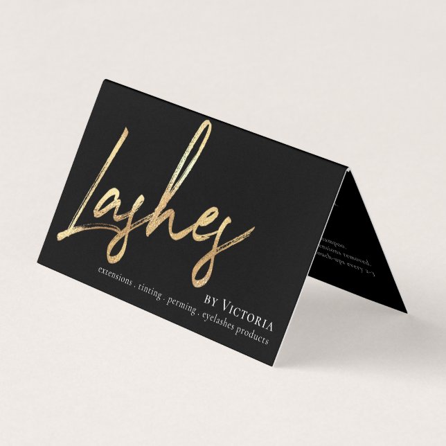 Eyelashes Aftercare Loyalty Gold Fohlen Alles in a Visitenkarten (Vorderseite)