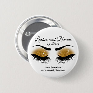 Eyelashes and Brows - Gold Button