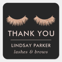 Eyelashes Black Makeup Artist Vielen Dank Quadratischer Aufkleber