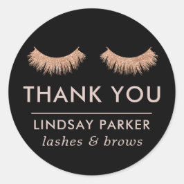 Eyelashes Black Makeup Artist Vielen Dank Runder Aufkleber