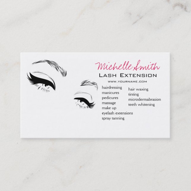 Eyelashes bricht Permanent Makeup Artist Eyes Lash Visitenkarte (Vorderseite)